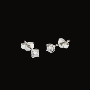 Iced Out Minimal Silver Moissanite Stud Earrings