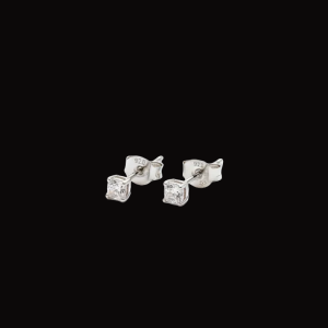 Iced Out Minimal Silver Moissanite Stud Earrings