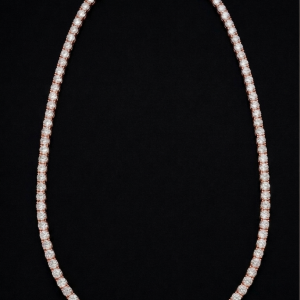 Iced Out Rose Polished Moissanite Tennis Chain - (3 MM Width)