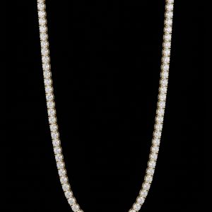 Iced Out Yellow Polished Moissanite Tennis Chain - (4 MM Width)