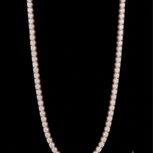 Iced Out Rose Polished Moissanite Tennis Chain - (4 MM Width)