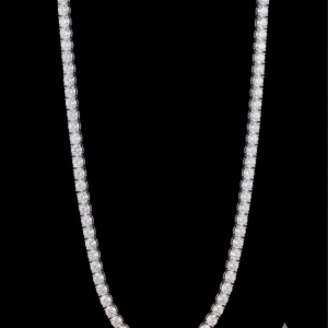 Iced Out Silver Moissanite Tennis Chain - (4 MM Width)