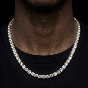 Dripped Out Yellow Polished Moissanite Tennis Chain - (5MM Width)