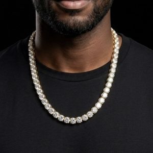Big Ice Yellow Polished Moissanite Tennis Chain - (6.5MM Width)