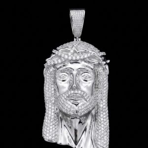 Iced Out Jesus Piece Silver Moissanite Pendant