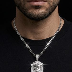 Iced Out Jesus Piece Silver Moissanite Pendant