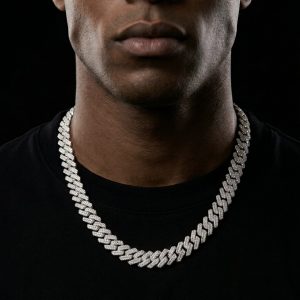 Classic Iced Out Miami Cuban Link Silver Moissanite Chain