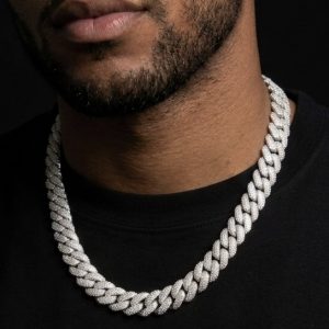 Iced Out Rounded Miami Cuban Link Silver Moissanite Chain - 13 MM